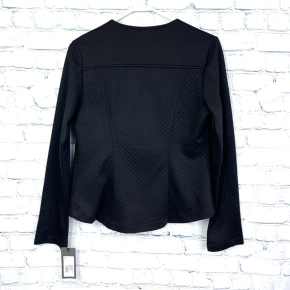 •NWT🤩 |•MOSSIMO•| Cute Black Moto Style Asymmetrical Zip Up Jacket Size Small - Picture 4 of 16